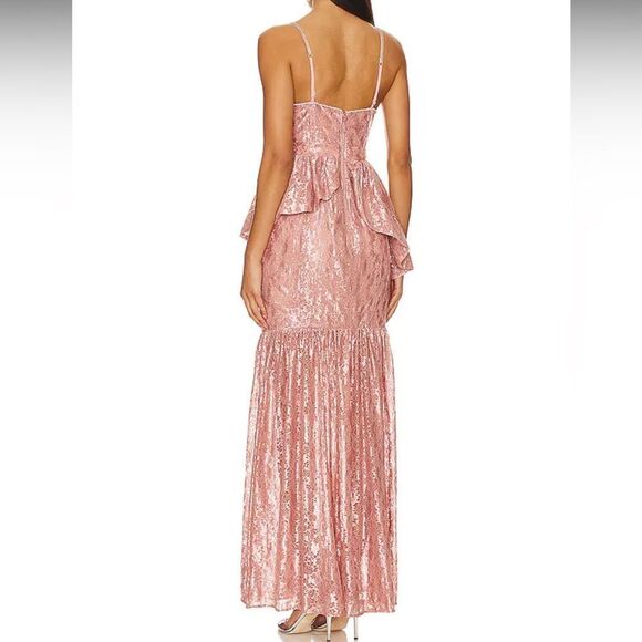 For Love & Lemons Shai Gown in Blush Pink Lace - Picture 2 of 10